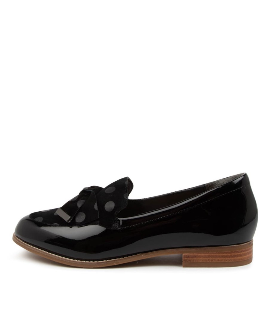 ZIERA Tulips Xf Black Spot Patent Suede Loafers | Loafers