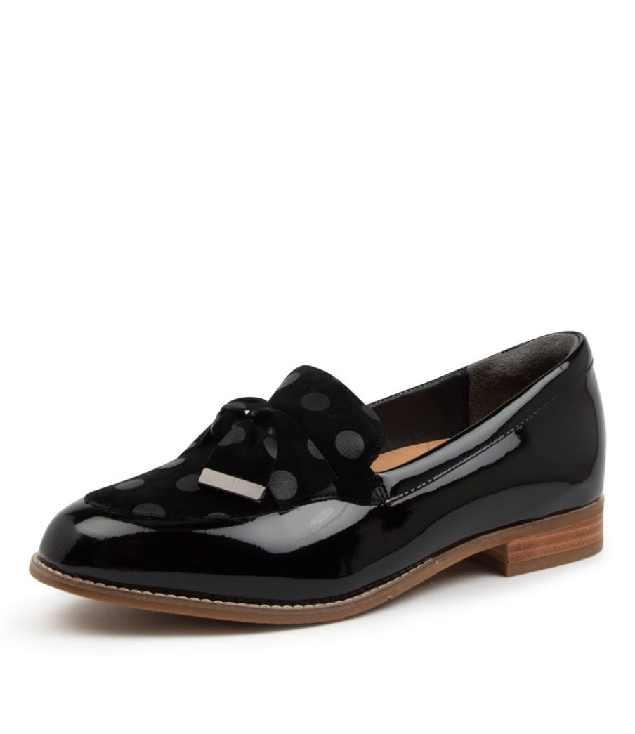 ZIERA Tulips Xf Black Spot Patent Suede Loafers | Loafers