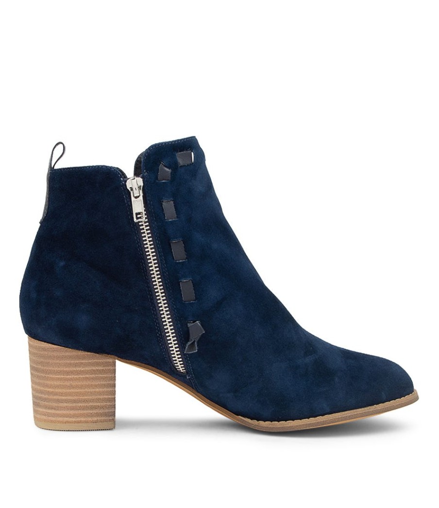 DJANGO & JULIETTE Shamsa Navy Suede Ankle Boots | Boots