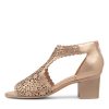 DJANGO & JULIETTE Bames Champagne Leather Sandals | Heels