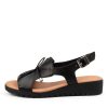 DJANGO & JULIETTE Malika Black Leather | Wedges