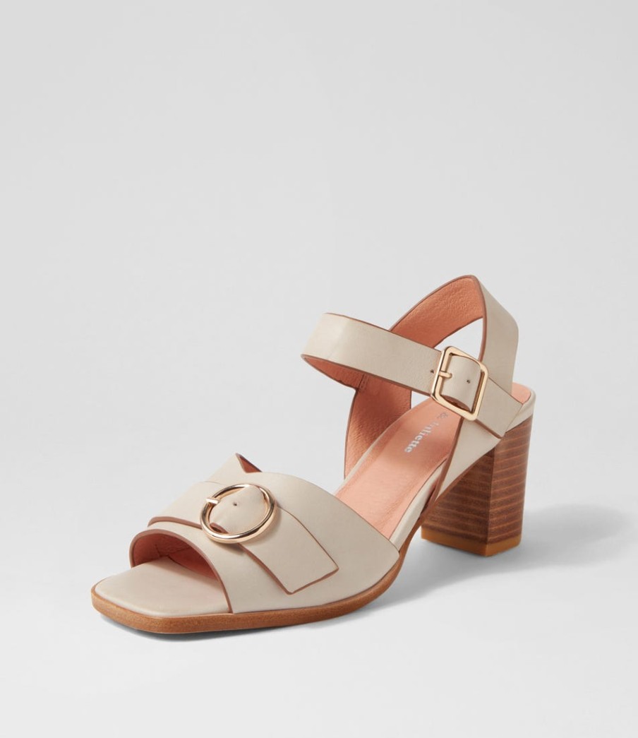 DJANGO & JULIETTE Hampton Almond Tan Leather Sandals | Heels