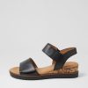 GABOR Briva Schwarz Leather Sandals | Comfort