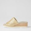 DJANGO & JULIETTE Izze Old Gold Weave Sandals | Espadrilles