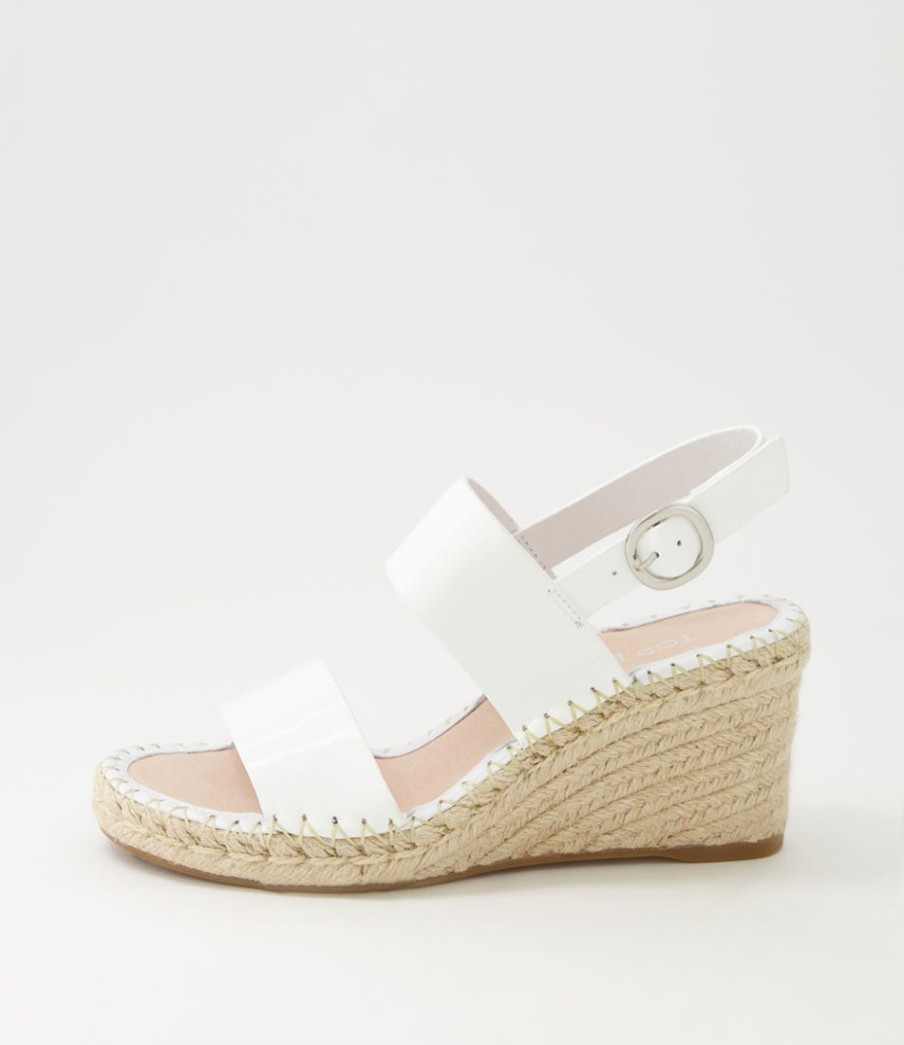 TOP END Gaga White Patent Leather Espadrilles | Espadrilles