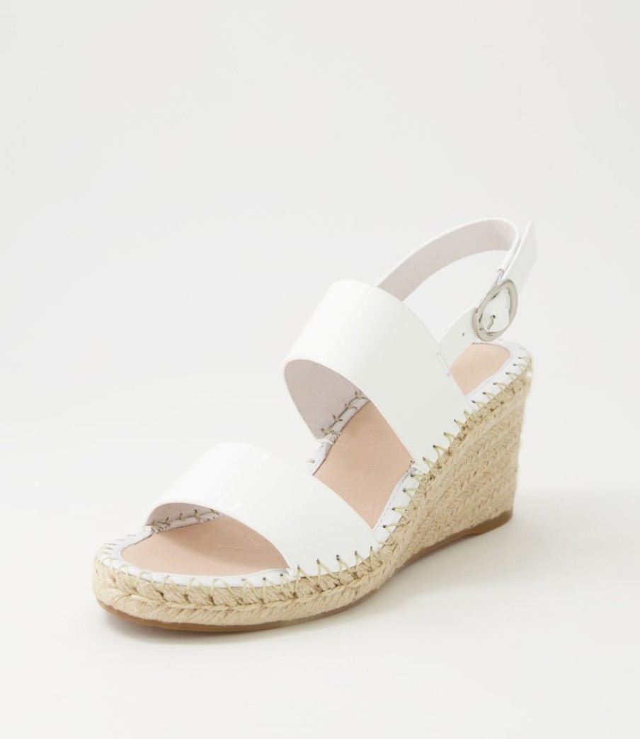 TOP END Gaga White Patent Leather Espadrilles | Espadrilles