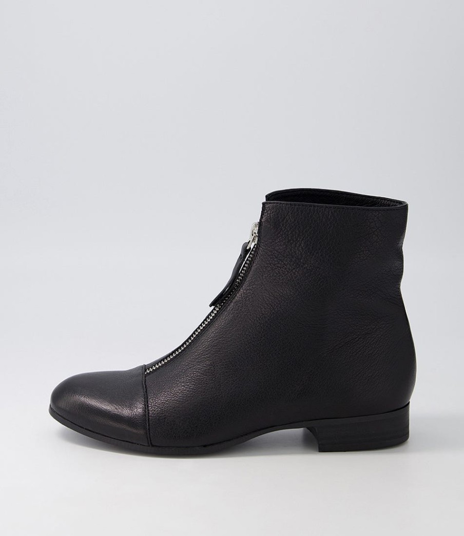 DJANGO & JULIETTE Funda Black Leather Ankle Boots | Boots