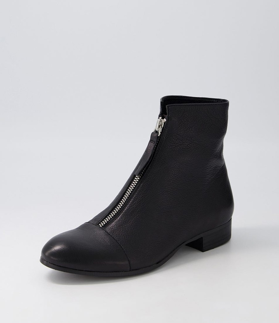 DJANGO & JULIETTE Funda Black Leather Ankle Boots | Boots