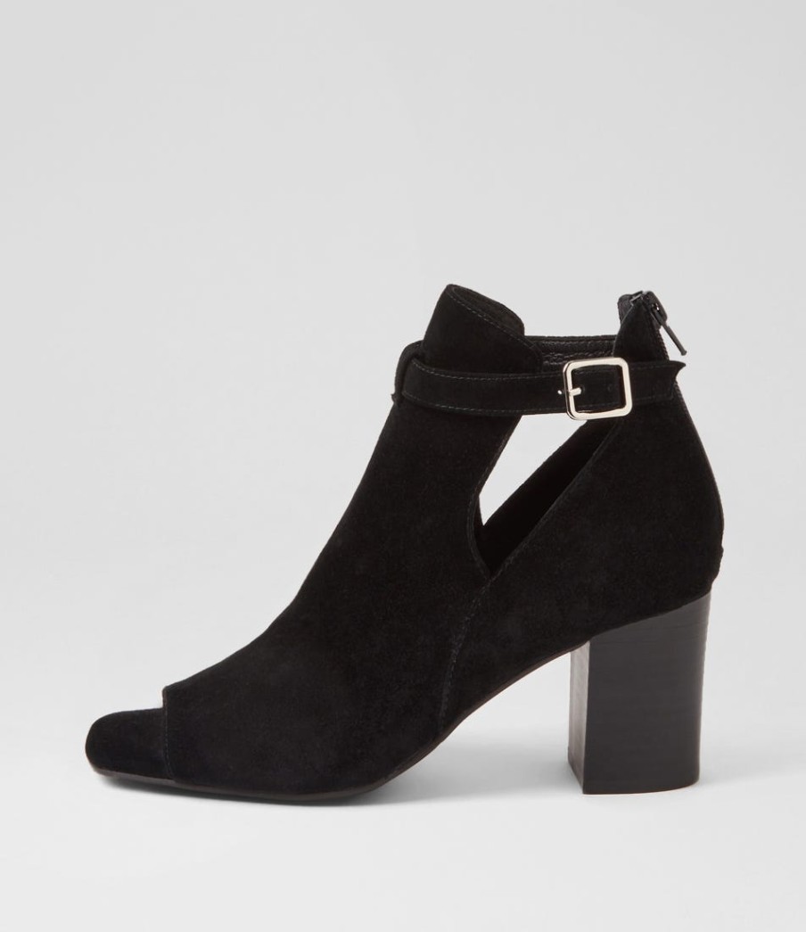 TOP END Cerina Black Suede Sandals | Heels