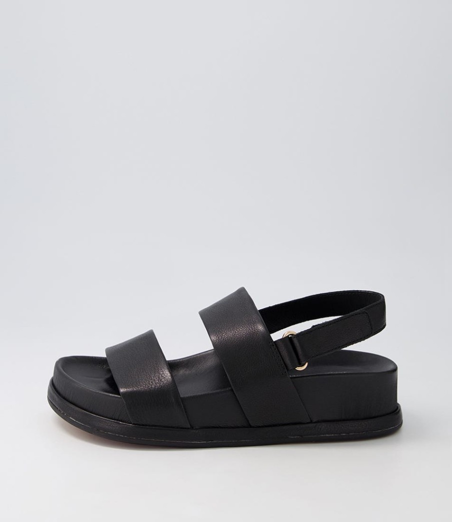 DJANGO & JULIETTE Gabisse Black Leather Sandals | Sandals