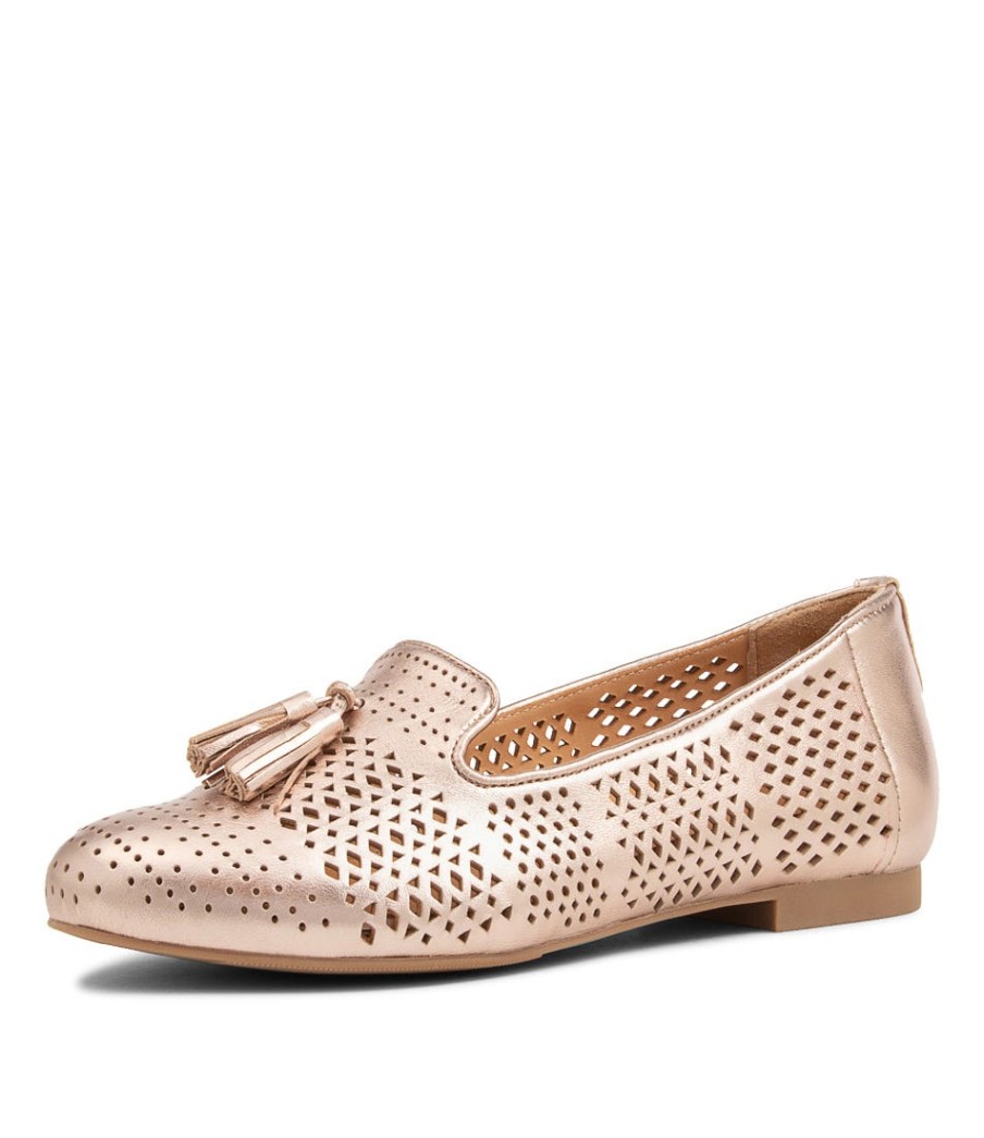 ZIERA Cambe Xf Pale Rose Gold Leather Loafers | Loafers