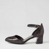 DJANGO & JULIETTE Jillie Black Shimmer Leather Heels | Heels