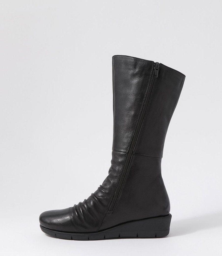 SUPERSOFT Morrison Black Leather Knee High Boots | Boots