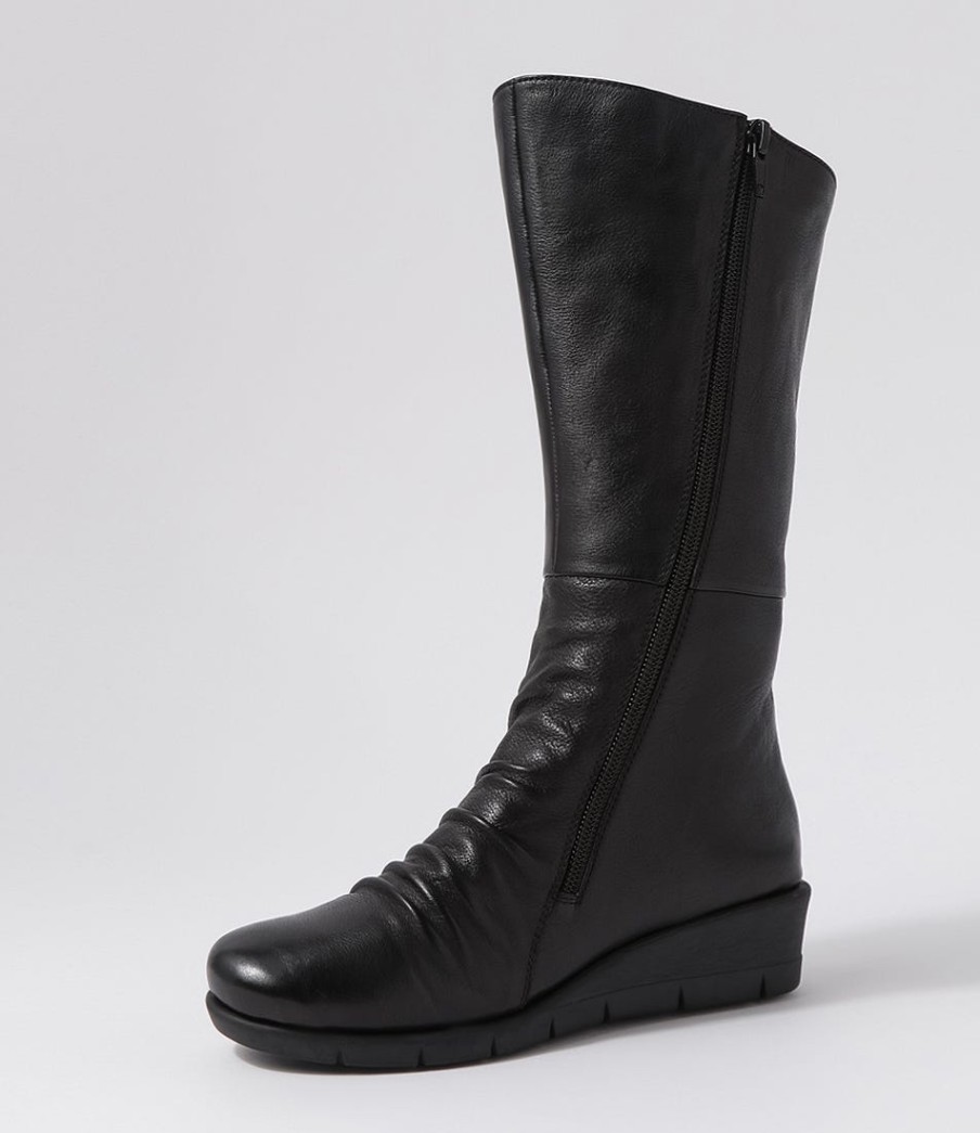 SUPERSOFT Morrison Black Leather Knee High Boots | Boots