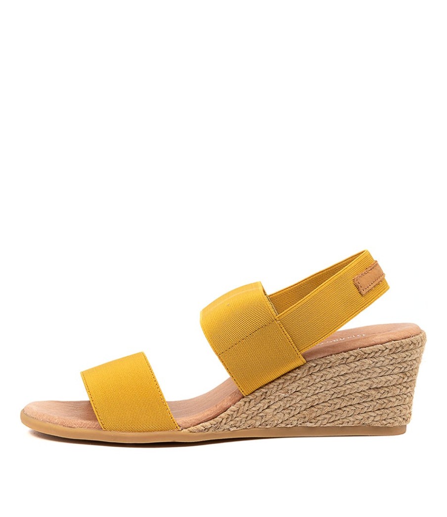 DJANGO & JULIETTE Bloomy Dj Yellow Tan Elastic Leather | Espadrilles