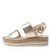 DJANGO & JULIETTE Atha Pale Gold Leather | Espadrilles