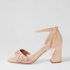 DJANGO & JULIETTE Kitta Rose Gold Shimmer Jewels Leather Sandals | Heels