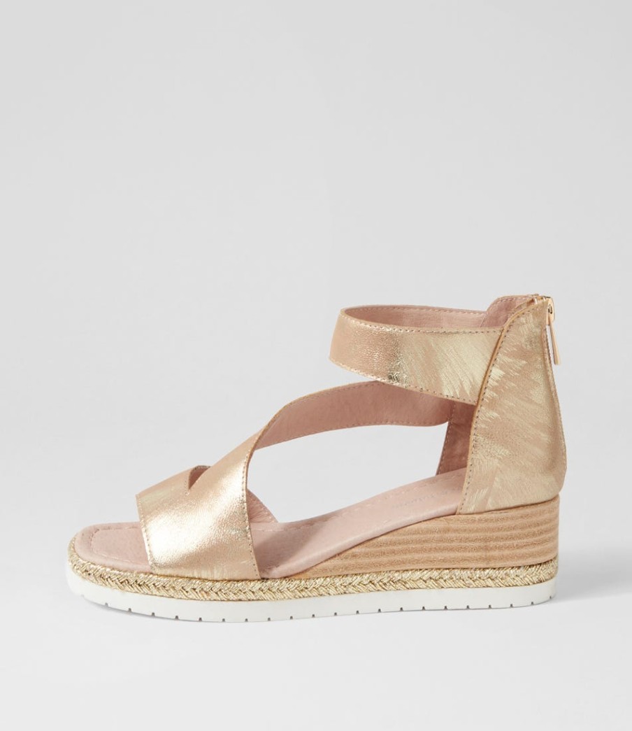 DJANGO & JULIETTE Ismet Old Gold Scratch Leather Espadrilles | Espadrilles