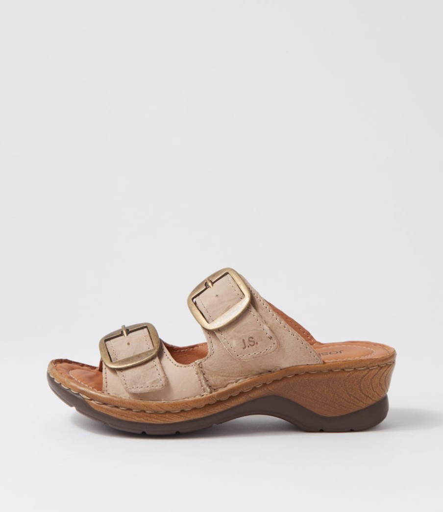 JOSEF SEIBEL Catalonia 76 Creme Leather Slides | Comfort