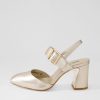 DJANGO & JULIETTE Kubens Champagne Leather Heels | Heels