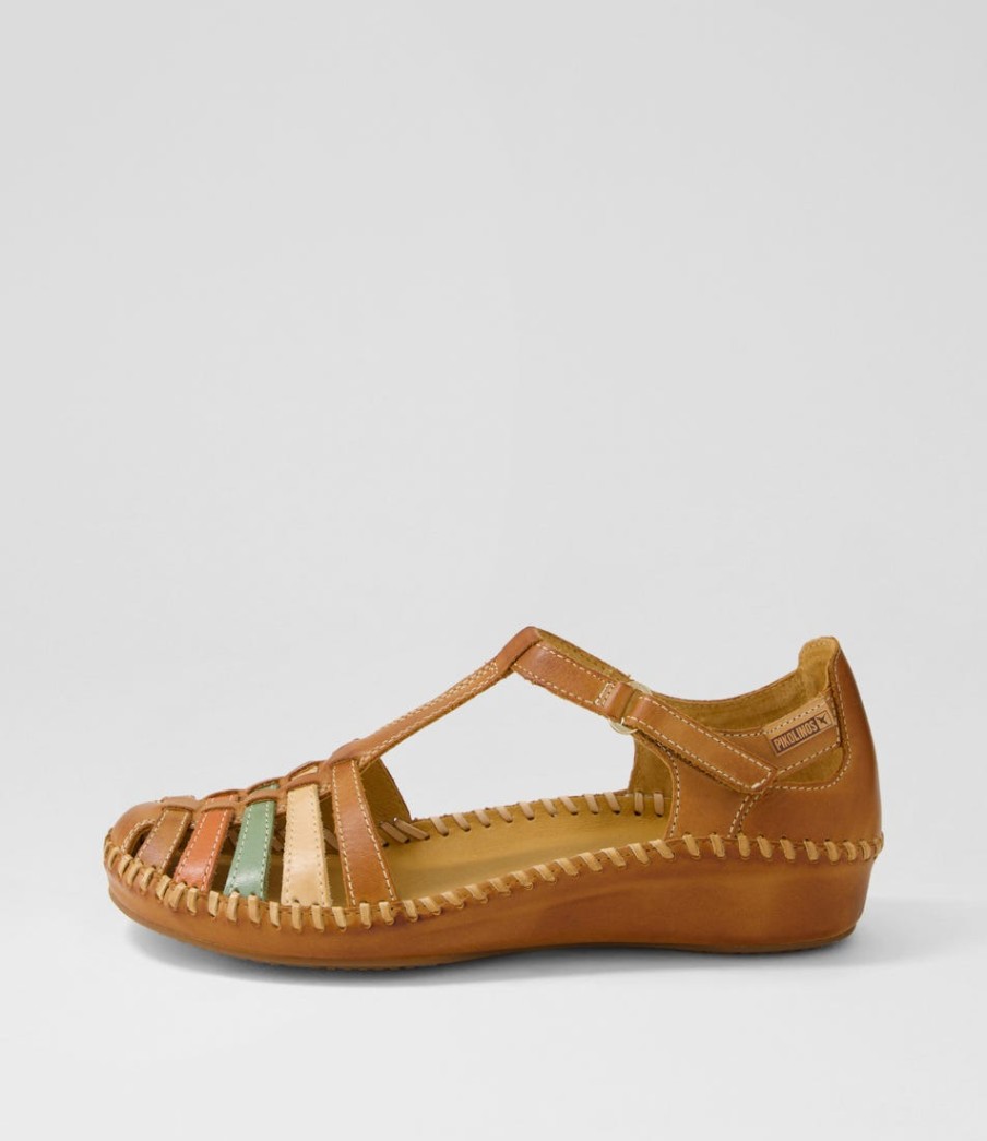 PIKOLINOS Vallarta 43 Brandy Leather Flat Shoes | Flats