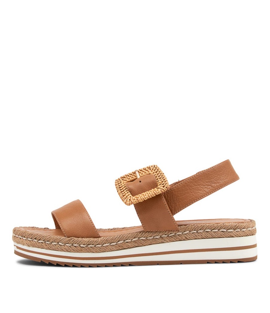 DJANGO & JULIETTE Antons Dark Tan Leather Espadrilles | Espadrilles