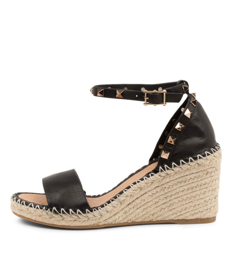 TOP END Gigi Black Leather | Espadrilles