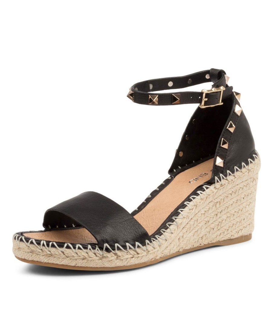 TOP END Gigi Black Leather | Espadrilles