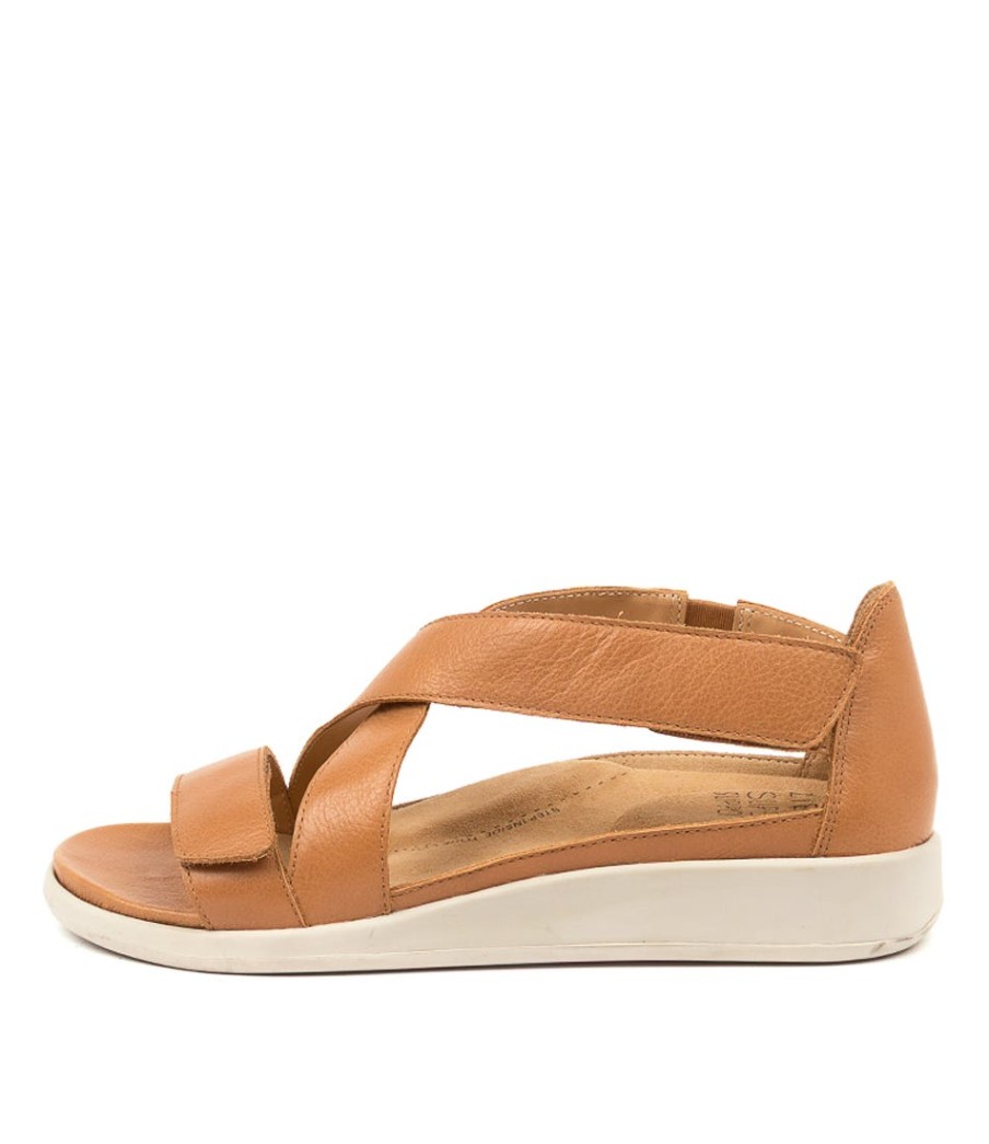 ZIERA Issy W Tan Leather | Wedges