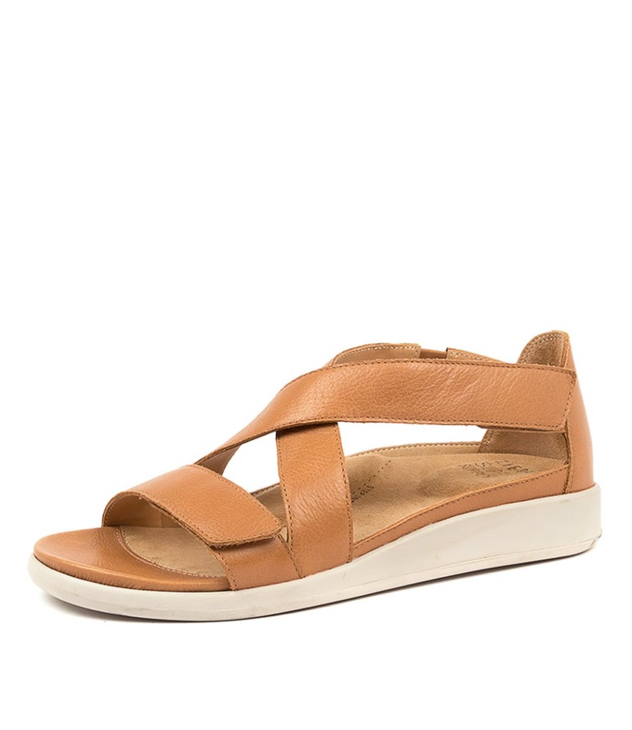 ZIERA Issy W Tan Leather | Wedges