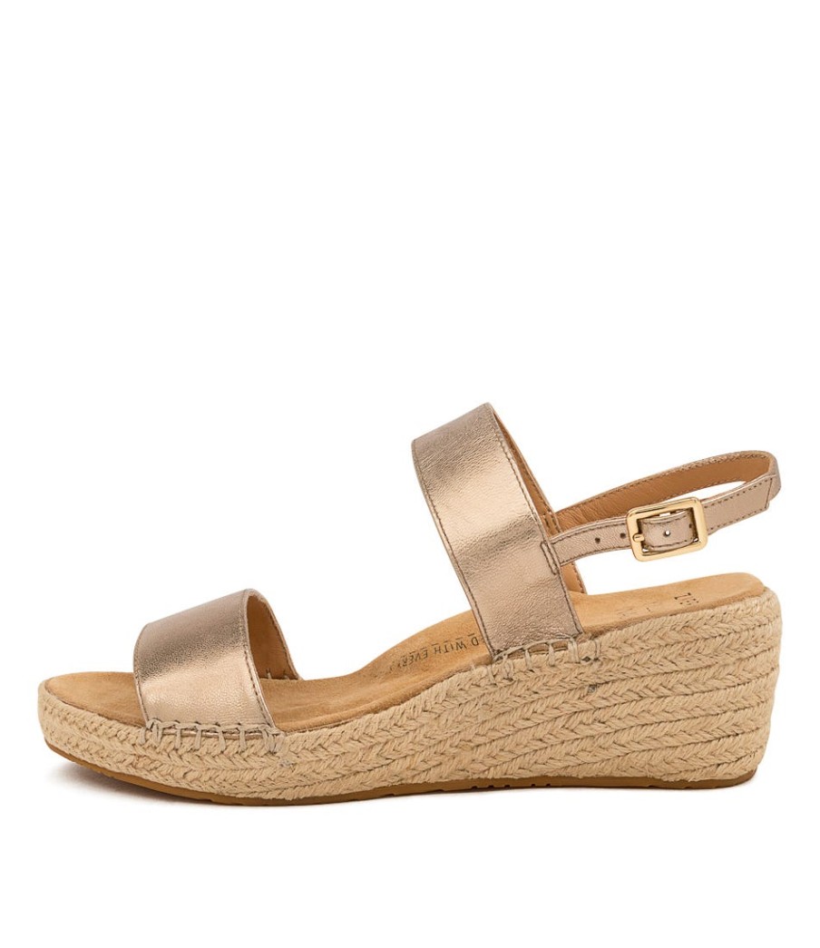 ZIERA Kiarra Xw Champagne Leath | Wedges