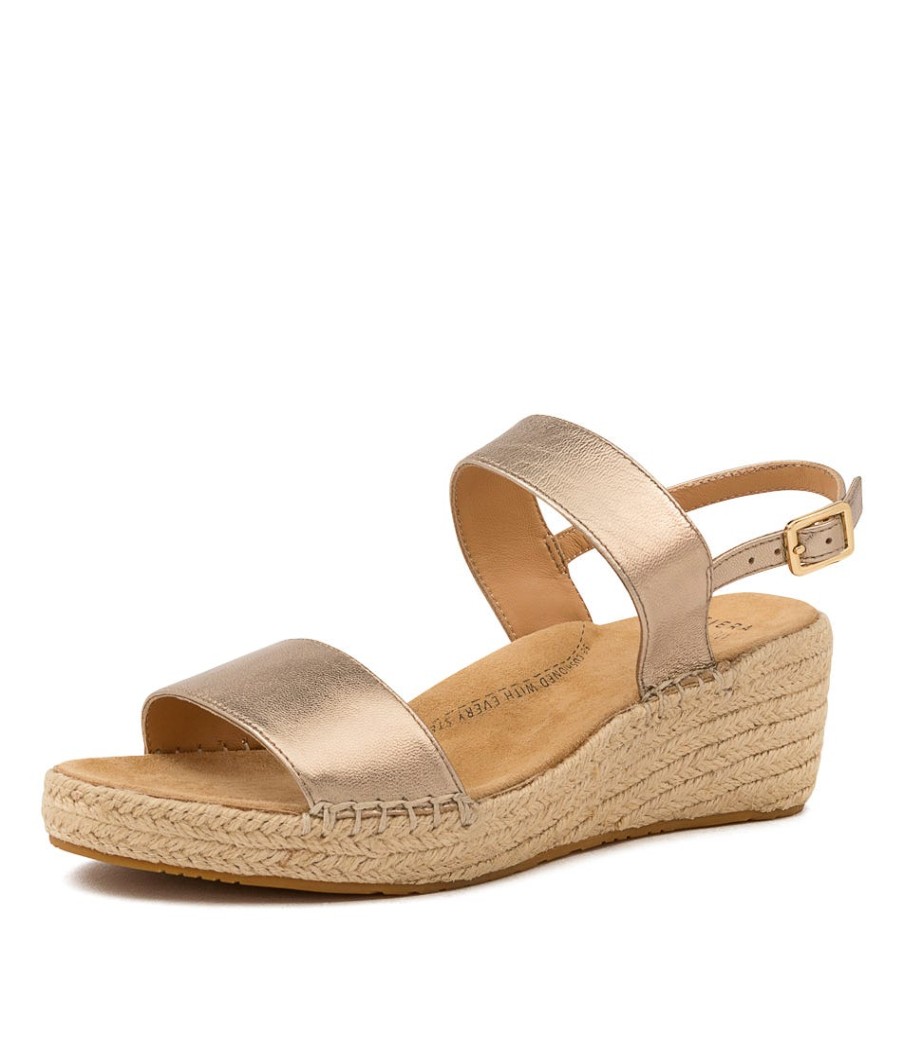 ZIERA Kiarra Xw Champagne Leath | Wedges