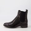 DJANGO & JULIETTE Cohen Black Patent Croc Chelsea Boots | Boots