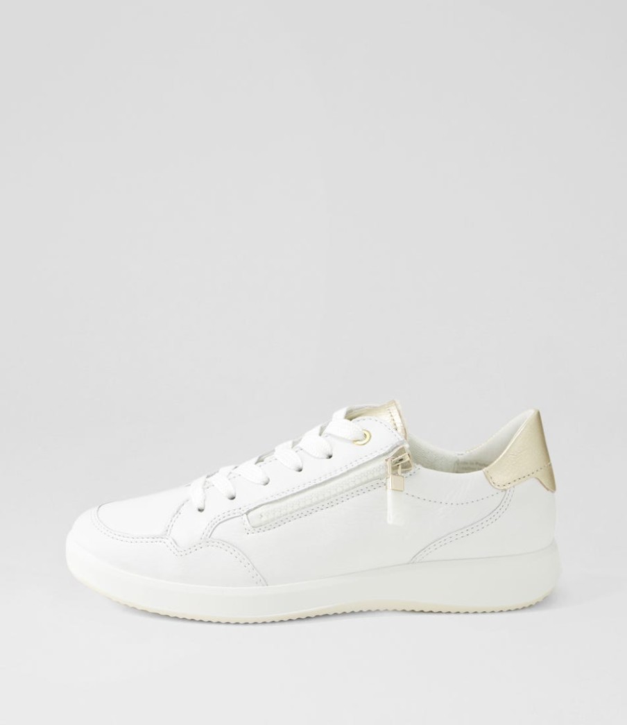 ARA Roma 1 White Platinum Leather Sneakers | Comfort