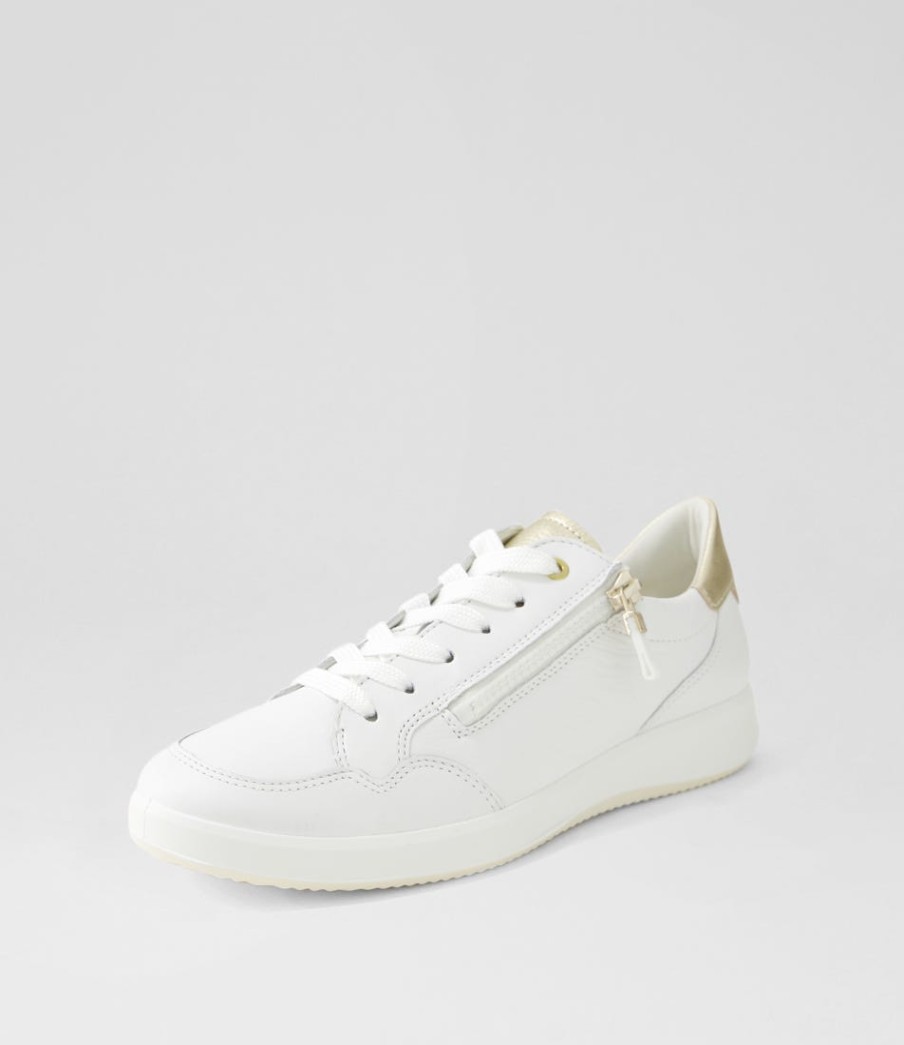 ARA Roma 1 White Platinum Leather Sneakers | Comfort