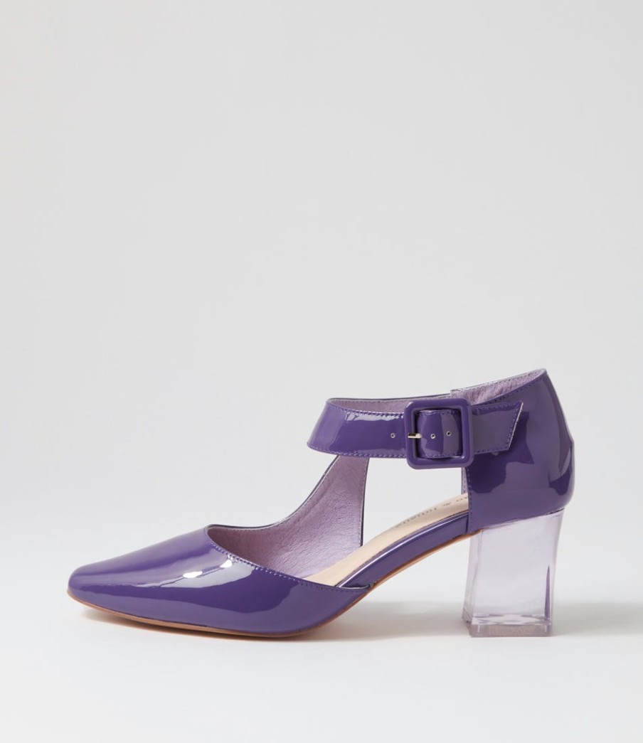 DJANGO & JULIETTE Happie Purple Patent Leather Heels | Heels