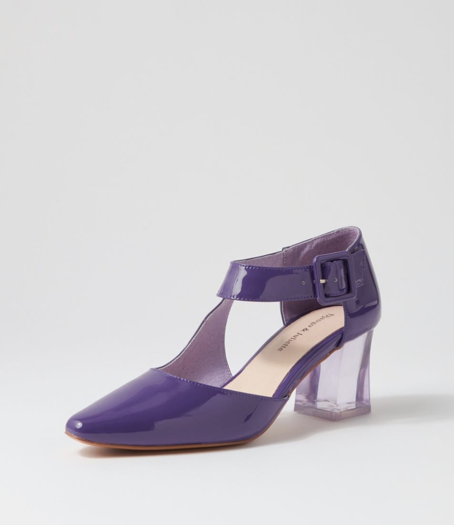 DJANGO & JULIETTE Happie Purple Patent Leather Heels | Heels