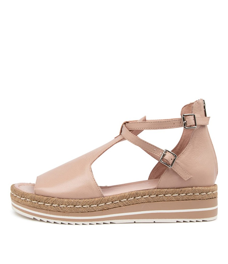 DJANGO & JULIETTE Alexys Lrg Rose Leather | Espadrilles