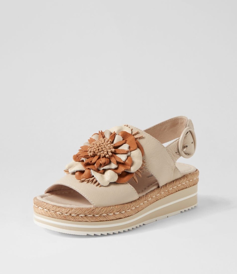 DJANGO & JULIETTE Amare Almond Natural Multi Leather Espadrilles | Espadrilles