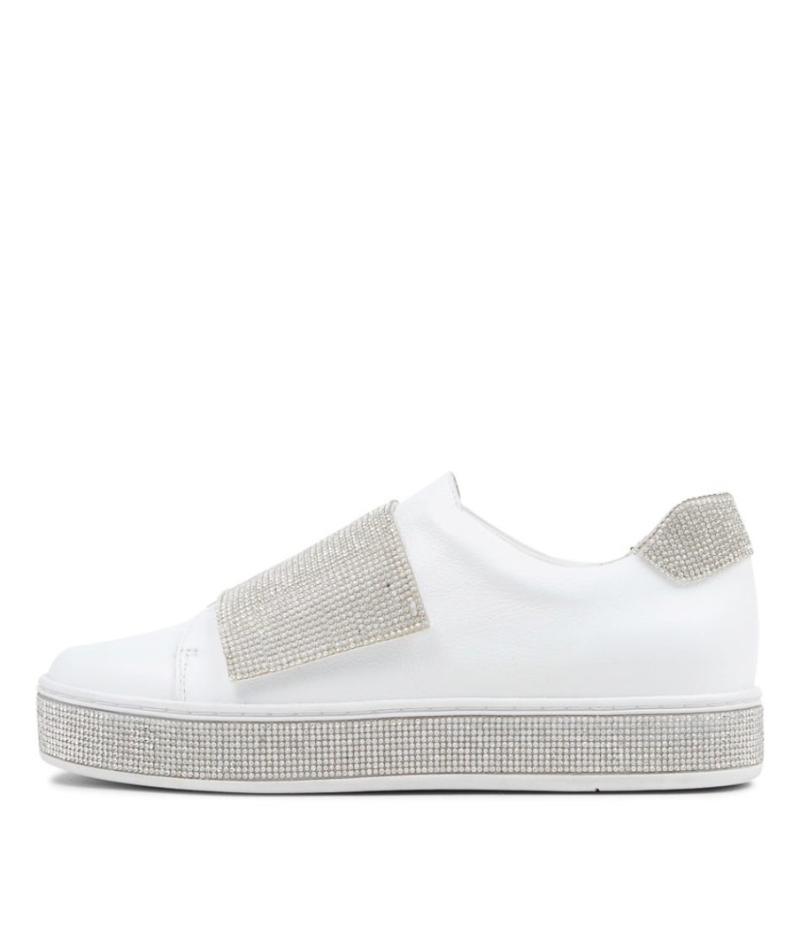 TOP END Patisse White Silver Leather Jewels Sneakers | Sneakers