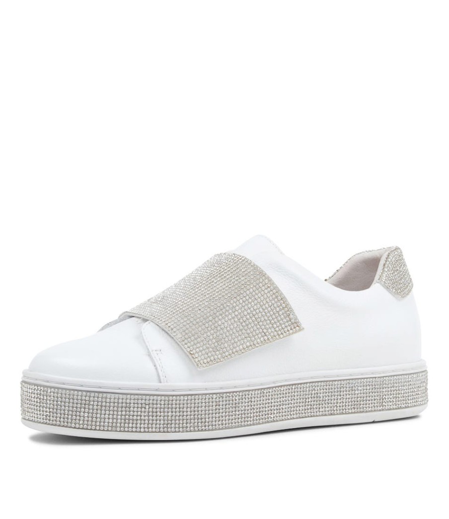 TOP END Patisse White Silver Leather Jewels Sneakers | Sneakers