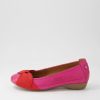 SUPERSOFT Elandy Fuchsia Red Leather Nubuck Ballet Flats | Comfort