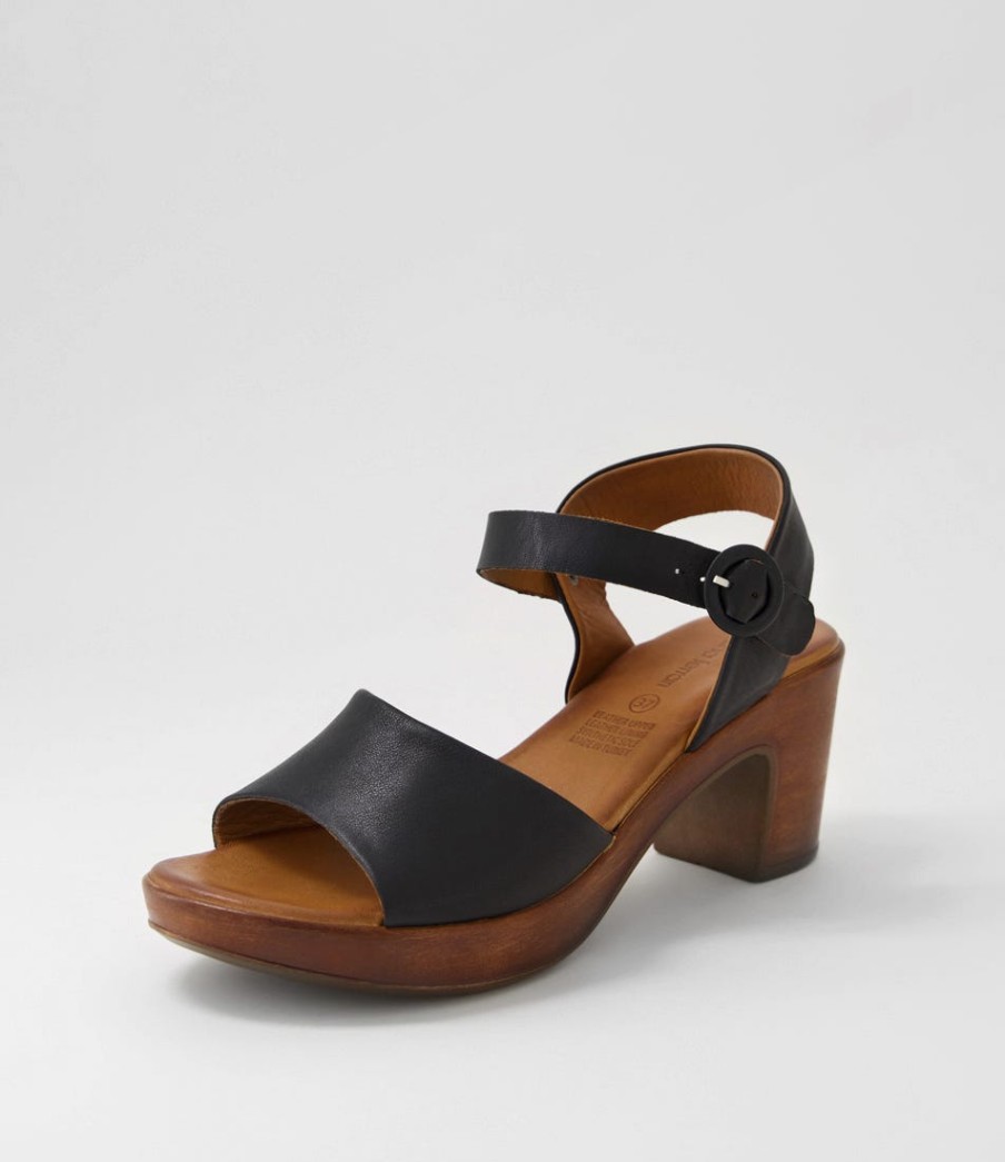 DIANA FERRARI Blaide Black Natural Leather Sandals | Heels