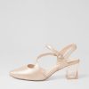 DJANGO & JULIETTE Halian Nude Shimmer Leather Heels | Heels