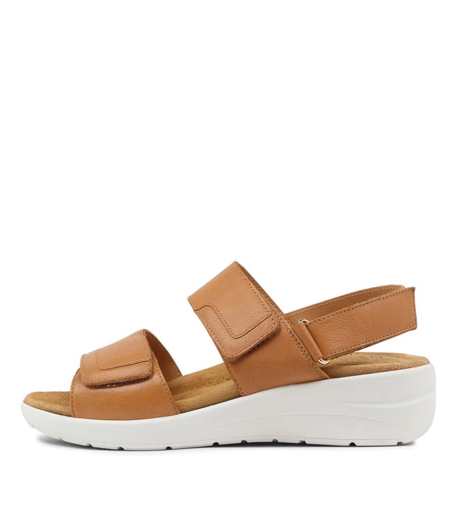 ZIERA Nyle Xw Tan Leather Sandals | Sneakers