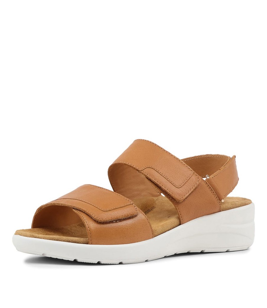 ZIERA Nyle Xw Tan Leather Sandals | Sneakers