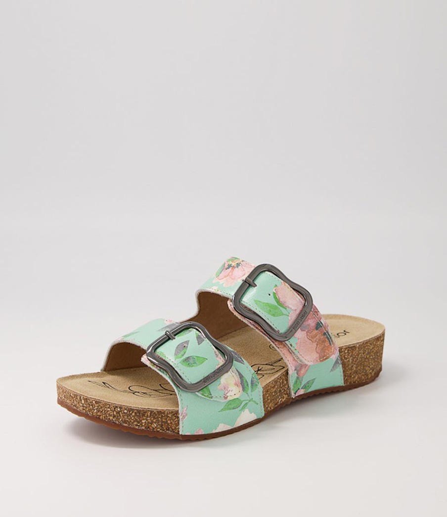 JOSEF SEIBEL Tonga 64 Mint Leather Slides | Comfort