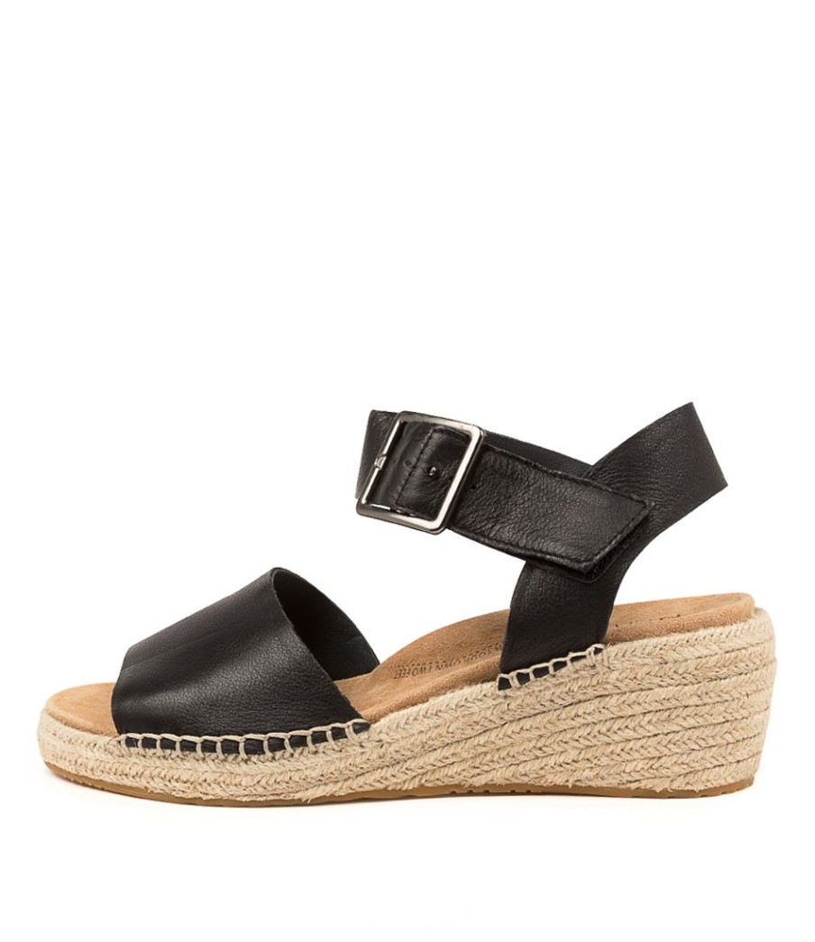 ZIERA Kraig Xw Black Leather | Espadrilles