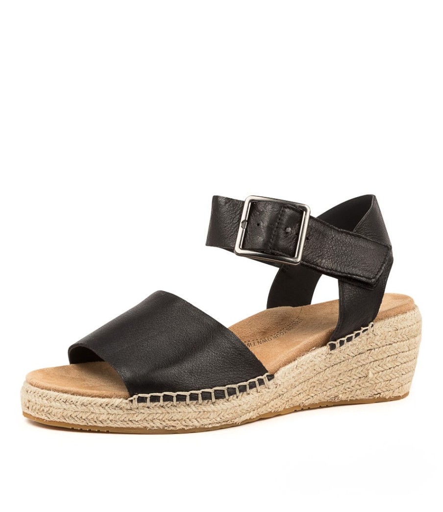 ZIERA Kraig Xw Black Leather | Espadrilles