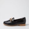 ZIERA Tamest Xf Black Patent Croc Flat Shoes | Loafers